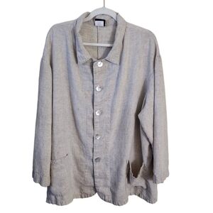 Vintage Swept Away Flax Oatmeal Button Front Jacket Lagonlook One Size